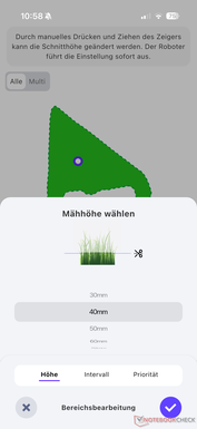 Impostazione dell'altezza di taglio
