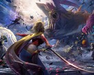 La key art di Dissidia Duellum Final Fantasy raffigura diversi personaggi di Final Fantasy.