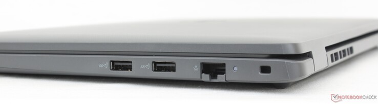A destra: 2x USB-A 3.2 Gen. 1, Gigabit RJ-45, chiusura a cuneo