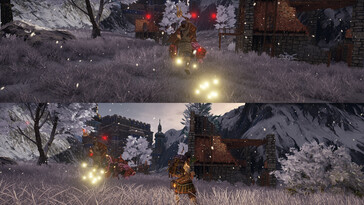 Un'immagine che mostra una schermata divisa in Outward Definitive Edition.