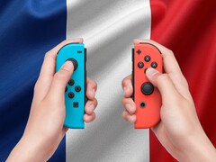 I controller Joy-Con di Switch vengono mostrati con la bandiera francese