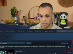 Uno screenshot del difensore del diritto alla riparazione e dei diritti dei consumatori Louis Rossman che guarda l'annuncio di Dead Space 2 su Steam