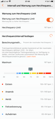 Impostazioni del cardiofrequenzimetro