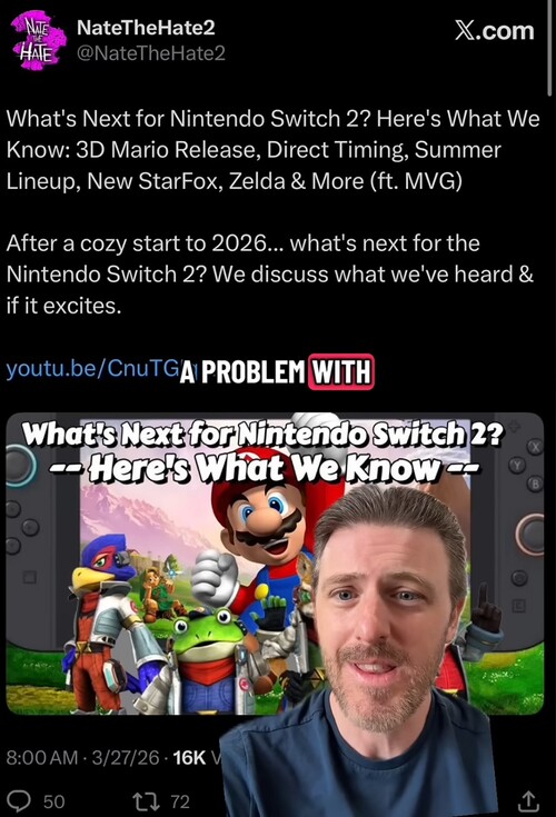 Kit Ellis risponde alle fughe di notizie di NateTheHate Switch 2