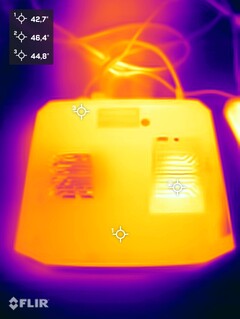 Bosgame M5 durante lo stress test (lato inferiore)