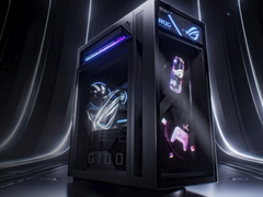 Il desktop Asus ROG G1000 - raffigurato su uno sfondo scuro stilizzato. (Fonte: Asus)