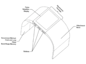 I documenti di brevetto recentemente rilasciati illustrano un indossabile Fitbit per la pressione sanguigna. (Fonte: Fitbit via WIPO)