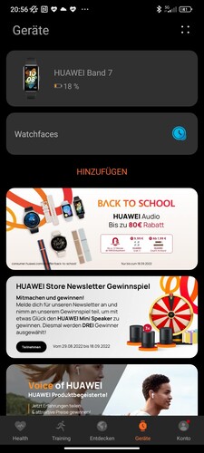 L'App Salute contiene anche annunci Huawei