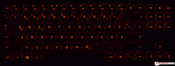 La tastiera nell'HP Omen 15 (illuminata)