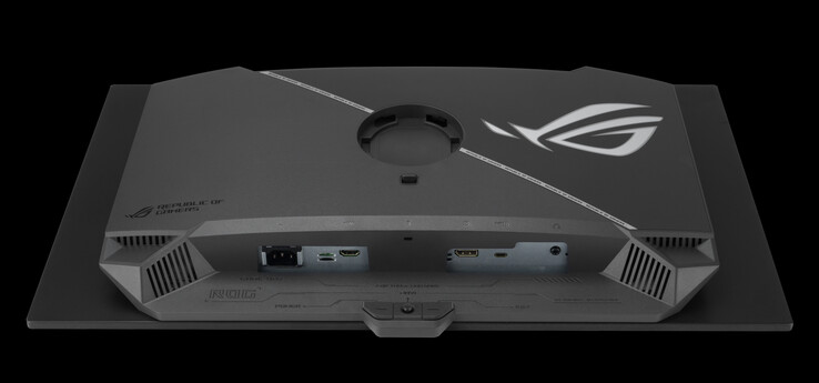 ROG Strix OLED XG27ACDMS ha una selezione di porte piuttosto limitata. (Fonte: Asus)