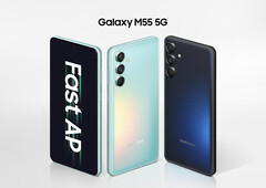 Samsung ha progettato Galaxy M55 con finiture verdi e blu (Fonte: Samsung)