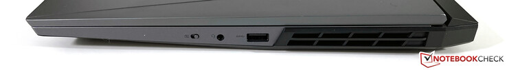 Lato destro: E-Shutter per webcam, 3.5 mm stereo, USB-A 3.2 Gen.1