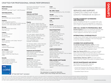 Lenovo ThinkBook 16 G4+ - Specifiche. (Fonte immagine: Lenovo)