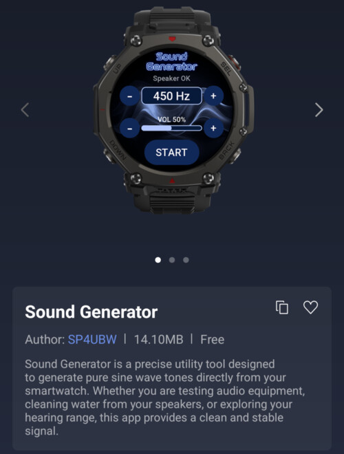 L'App Sound Generator Mini per gli smartwatch Amazfit