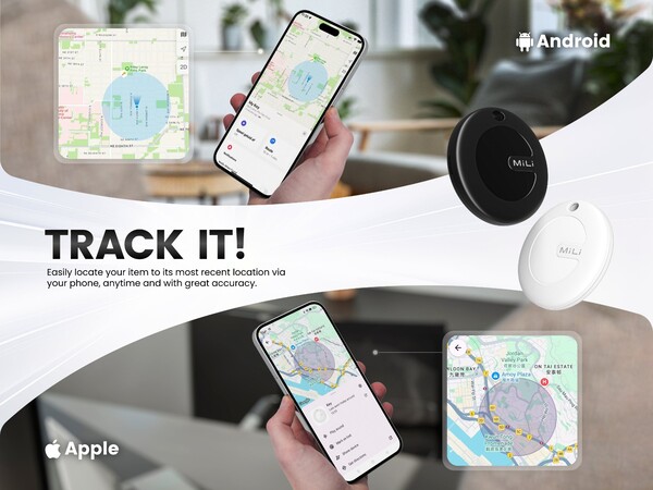 MiTag Duo non ha un'app companion separata, poiché funziona con le app Find My e Find My Device. (Fonte: MiLi)