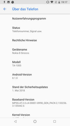 puro Android Oreo sul Sirocco Nokia 8