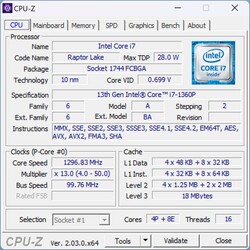CPU-Z Core i7-1360P