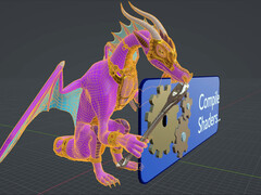 Rendering della schermata di caricamento della compilazione degli shader.