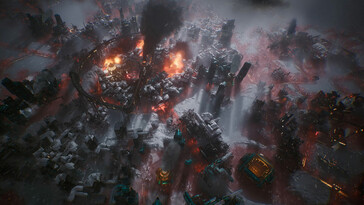 Un'immagine che mostra un ambiente in Frostpunk 2.