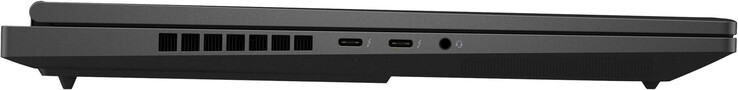 A sinistra: 2x Thunderbolt 4 (USB-C; Power Delivery, DisplayPort), jack audio combo