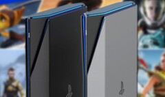 Un concept della console PlayStation 6 mostra una versione più sottile della PS5 con un design più angolare. (Fonte: Yanko Design/PlayStation - modificato)