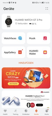 In alcuni casi, Huawei mostra anche annunci pubblicitari nell'app.