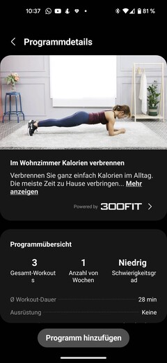 Il software Samsung consente di accedere ai programmi di fitness