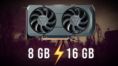 La RX 7600 XT da 16 GB ha battuto la RX 7600 da 8 GB in diversi titoli moderni. (Fonte immagine: AMD, Steam, modificato)
