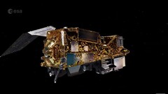 Immagine concettuale del satellite sulla Terra (Fonte: ESA; screenshot)