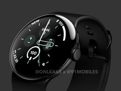 Sembra che Google manterrà il suo attuale linguaggio di design per smartwatch almeno per un&#039;altra generazione. (Fonte immagine: @OnLeaks &amp;amp; 91mobiles)