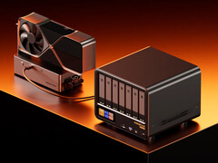 Aoostar WTR Max è ora disponibile con l'Intel Core i5 1235U. Nella foto: il NAS con una eGPU.