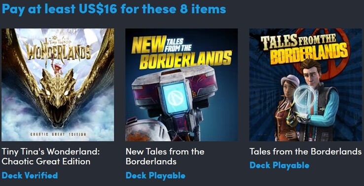 Immagine decorativa. Il primo livello contiene 8 giochi e costa 16 dollari (Fonte: Humble Bundle)