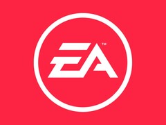 Immagine del logo EA su sfondo rosso. (Fonte: Electronic Arts)