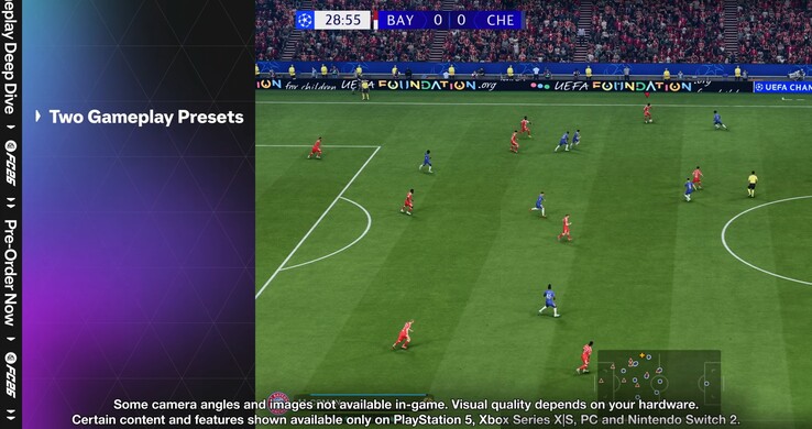 EA Sports FC 26 trailer di gameplay che raggruppa Switch 2 con altre console current-gen (Fonte immagine: screenshot, EA Sports FC YouTube)