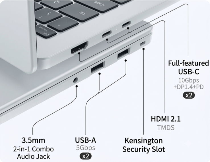 La selezione delle porte del Wujie 14S (modificato dall’IA)