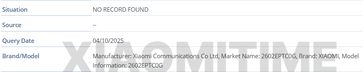 Numeri di modello corrispondenti per Xiaomi 17T Pro (Fonte immagine: XiaomiTime)