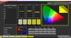 Saturazione CalMAN calibrata (spazio colore target P3)