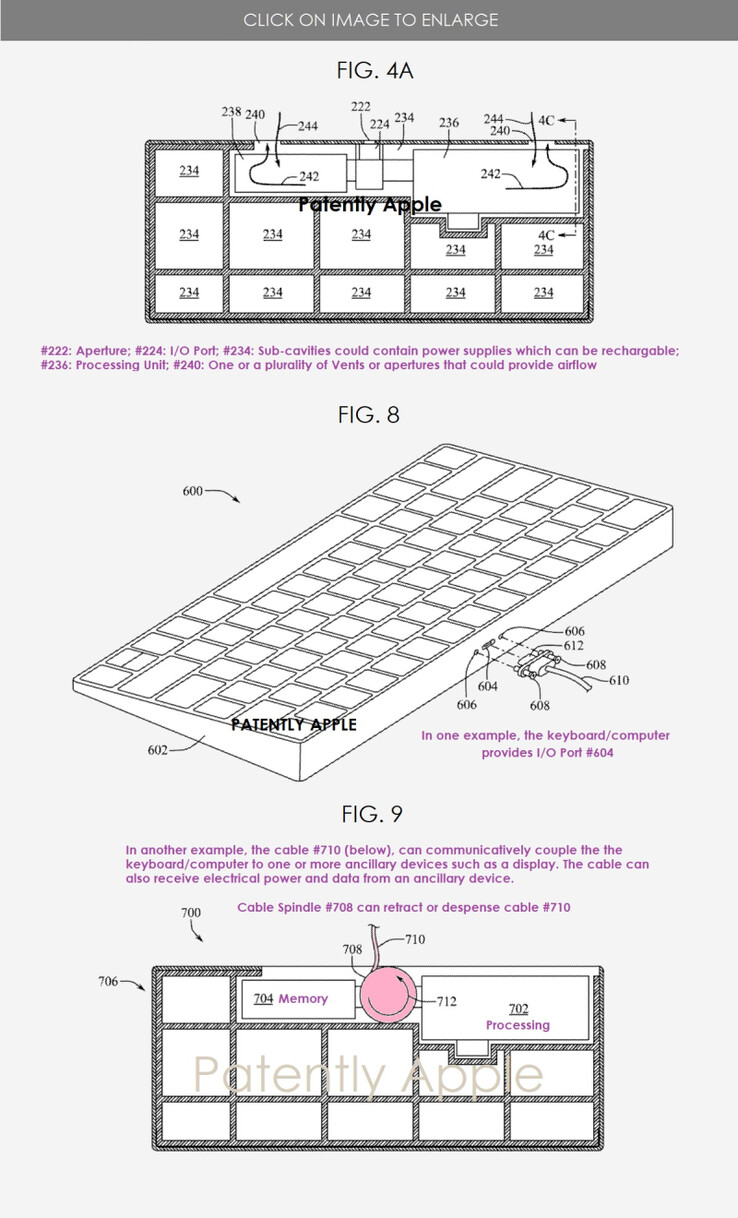 Apple potrebbe presto trasformare il design del Mac in una nuova direzione. (Fonte: USPTO via PatentlyApple)