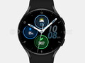 Il render di Galaxy Watch Active 4 sovrapposto a un quadrante dell'orologio. (Fonte immagine: @heyitsyogesh)