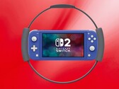 Mockup di Switch 2 Lite circondato dal controller Ring Fit
