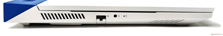 A sinistra: Gigabit Ethernet, jack audio combo da 3,5 mm