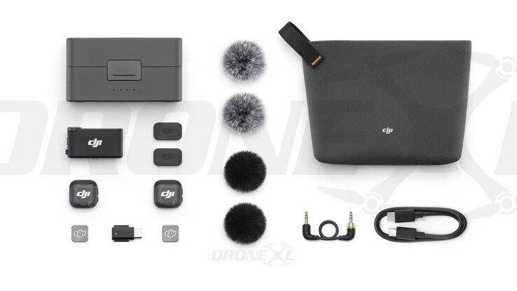 Il bundle con la custodia di ricarica DJI Mic 3. (Fonte immagine: via DroneXL &amp; Jasper Ellens)
