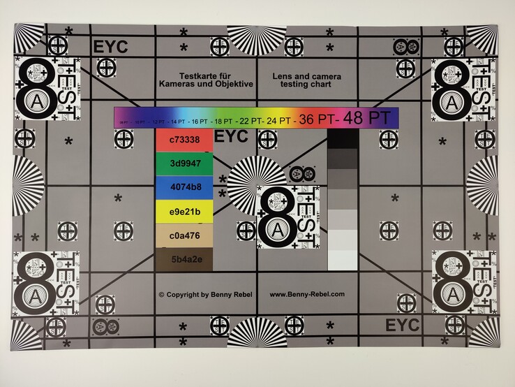 Una foto del nostro test chart