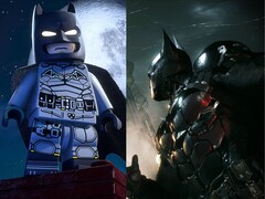 L'immagine promozionale di Lego Batman: Legacy of the Dark Knight accanto a quella di Batman: Arkham Knight