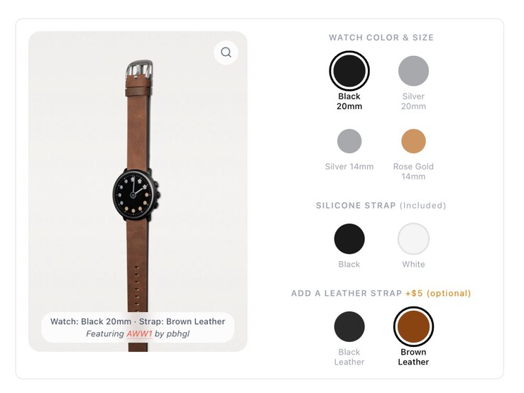 Pebble Round 2 è disponibile in tre colori e con due misure di cinturino.