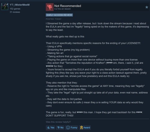 Viene mostrata la recensione negativa di Subnautica 2 su Steam