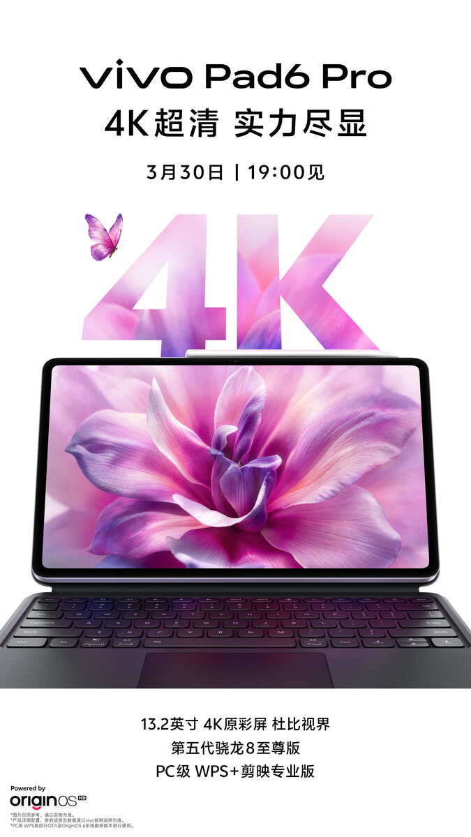 Immagine teaser ufficiale del Vivo Pad 6 Pro.