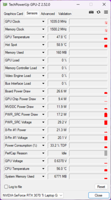 GPU-Z - GPU per computer portatili Nvidia GeForce RTX 3070 Ti