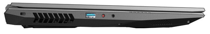 Lato Sinistro: Kensington lock, USB Type-A 3.0, microfono, cuffie