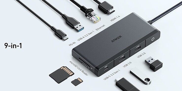 Hub USB-C Anker 552 (9 in 1, 4K HDMI) (fonte: Anker)